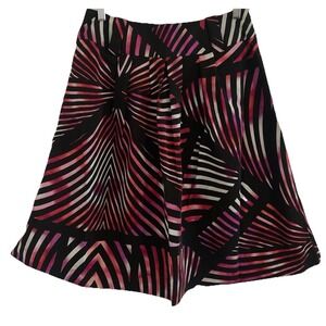 Worthington Women 10 A-Line Pleated Skirt Knee Length Lined Wide Waist Geometric